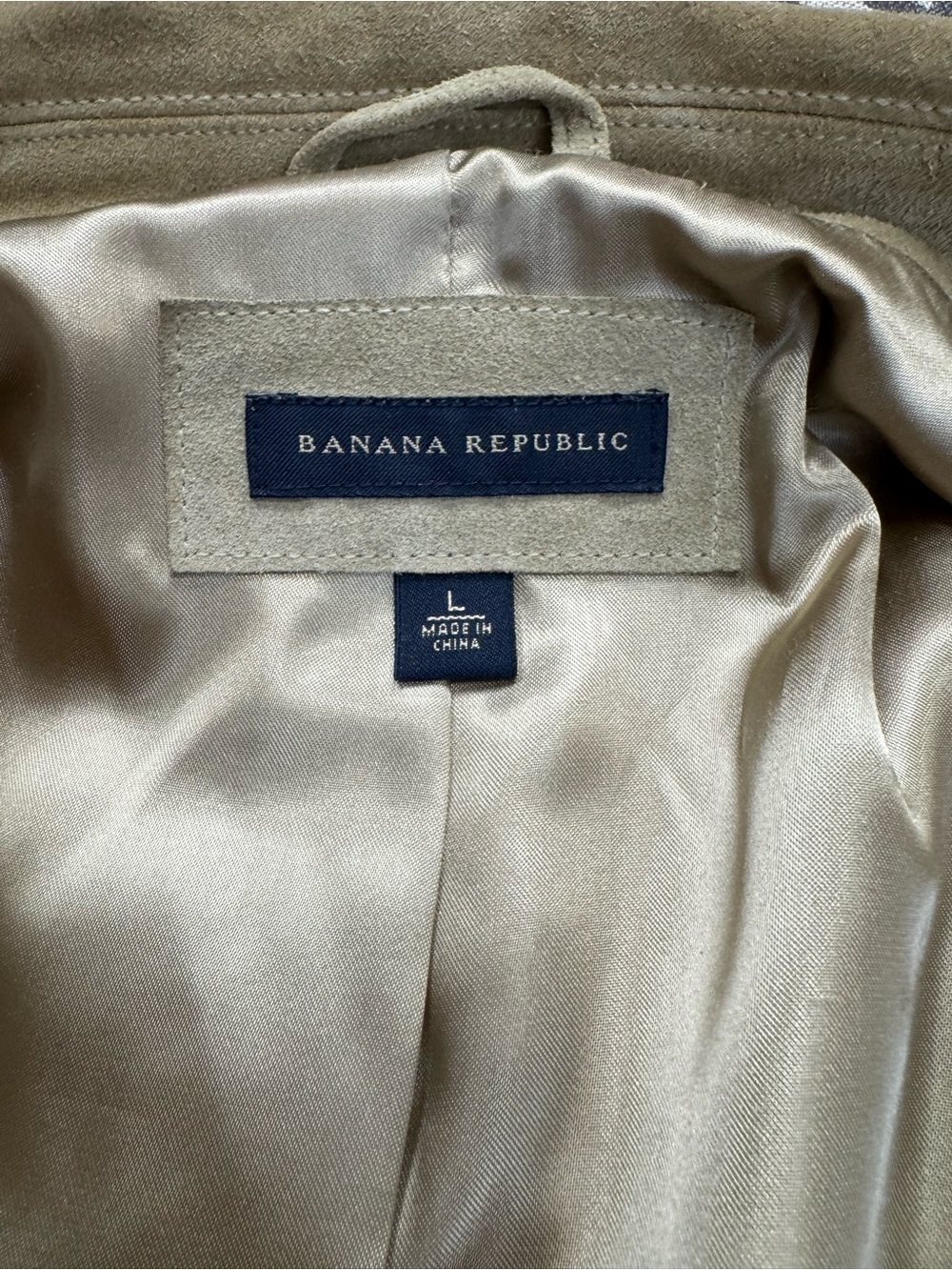 Vintage Y2K Banana Republic Men’s Suede Leather Blazer Jacket Tan Beige L - Picture 9 of 17